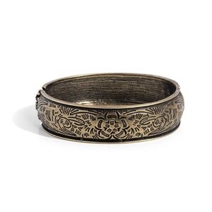 Brass Floral Bangle Bracelet